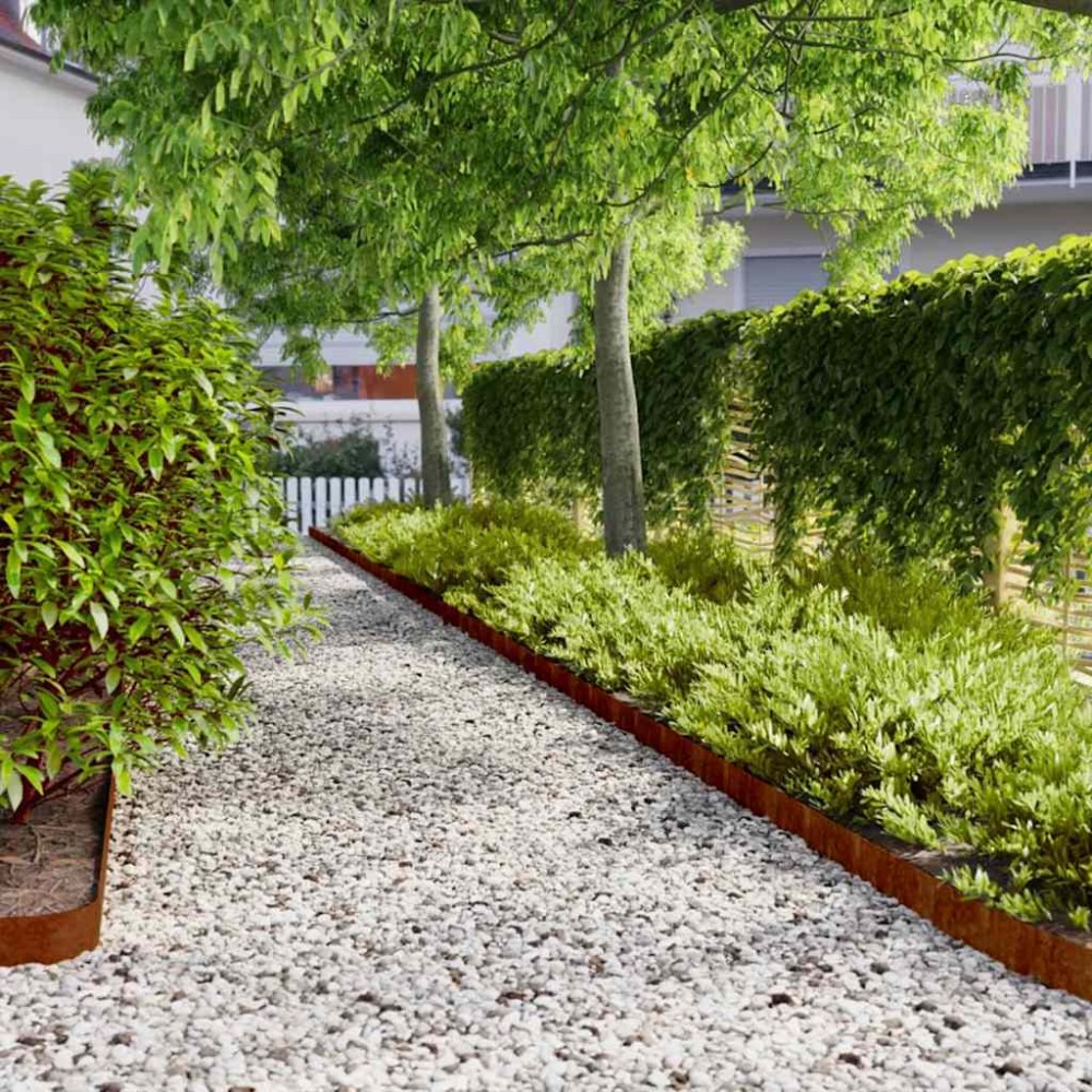 vidaXL Περίγραμμα γκαζόν 50 pcs 10 x 103 cm Ατσάλι Σκληρυθέν στον Αέρα