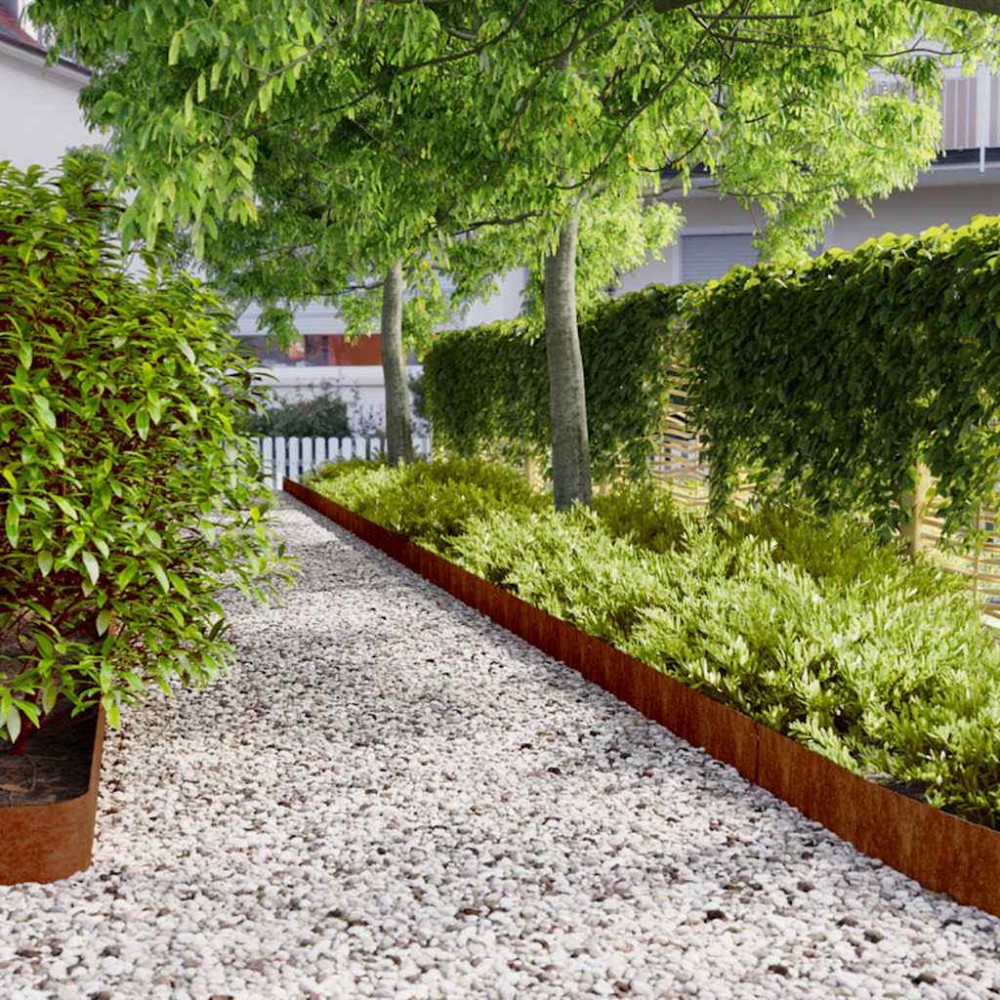 vidaXL Περίγραμμα γκαζόν 10 pcs 15 x 103 cm Ατσάλι Σκληρυθέν στον Αέρα