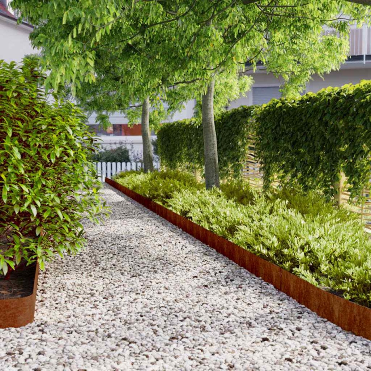 vidaXL Περίγραμμα γκαζόν 10 pcs 15 x 103 cm Ατσάλι Σκληρυθέν στον Αέρα