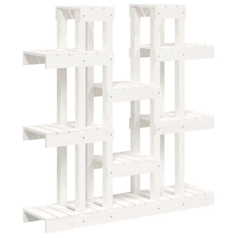 vidaXL Βάση Γλάστρας Λευκή 104,5x25x109,5 εκ. από Μασίφ Ξύλο Πεύκου