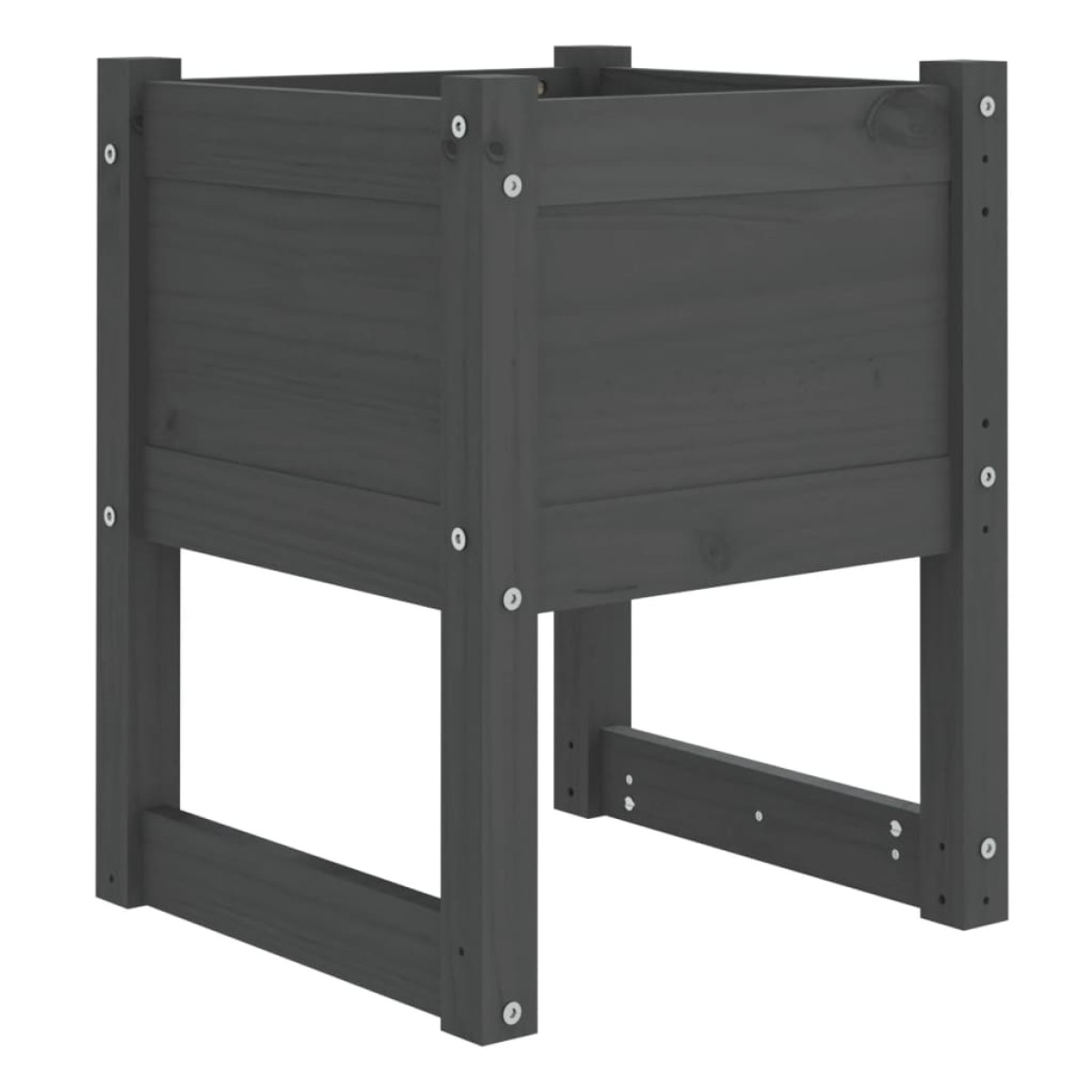 vidaXL Ζαρντινιέρα Γκρι 40 x 40 x 52,5 εκ. από Μασίφ Ξύλο Πεύκου