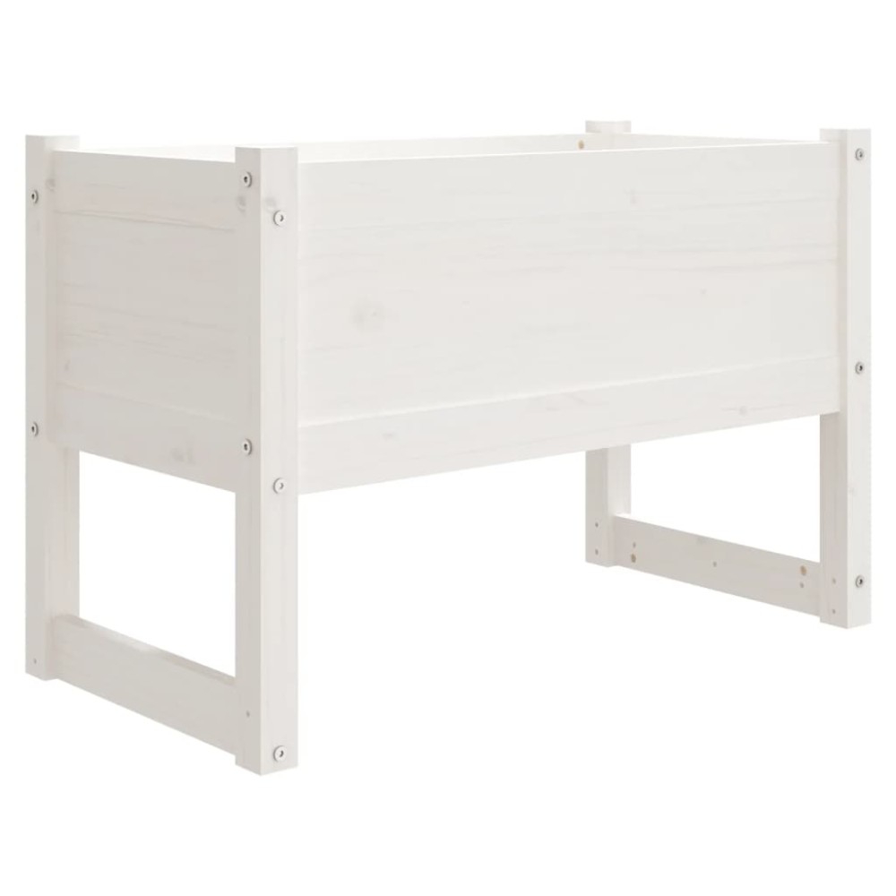 vidaXL Ζαρντινιέρα Λευκή 78 x 40 x 52 εκ. από Μασίφ Ξύλο Πεύκου
