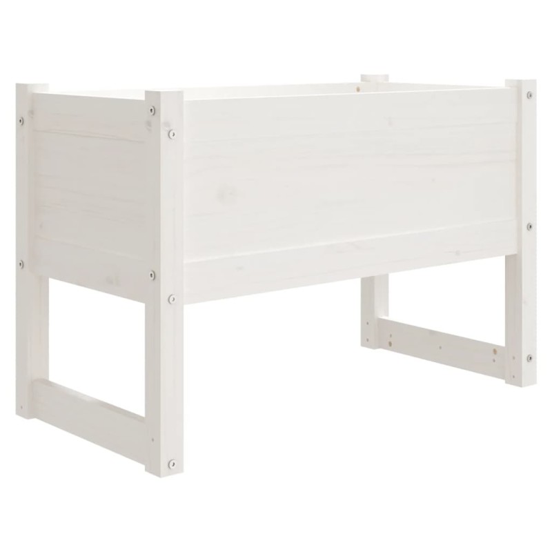 vidaXL Ζαρντινιέρα Λευκή 78 x 40 x 52 εκ. από Μασίφ Ξύλο Πεύκου