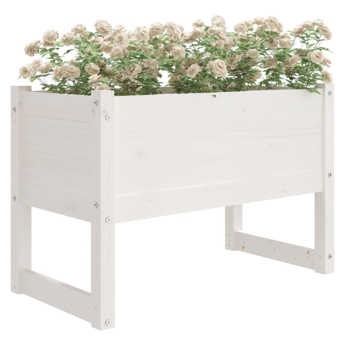 vidaXL Ζαρντινιέρα Λευκή 78 x 40 x 52 εκ. από Μασίφ Ξύλο Πεύκου