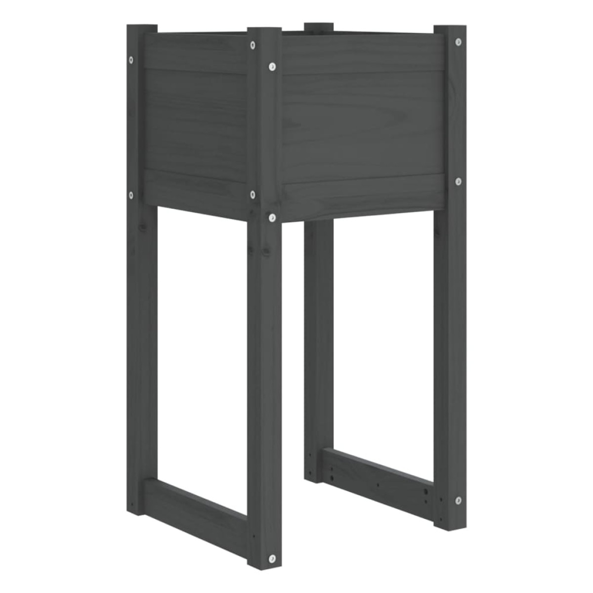 vidaXL Ζαρντινιέρα Γκρι 40x40x81 εκ. από Μασίφ Ξύλο Πεύκου