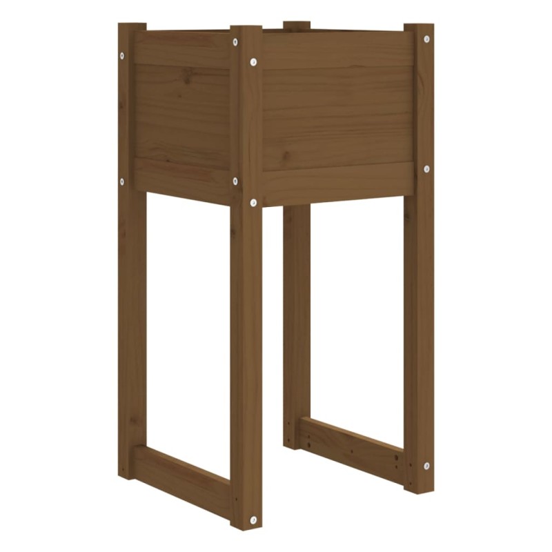 vidaXL Ζαρντινιέρα Καφέ Μελί 40x40x81 εκ. από Μασίφ Ξύλο Πεύκου