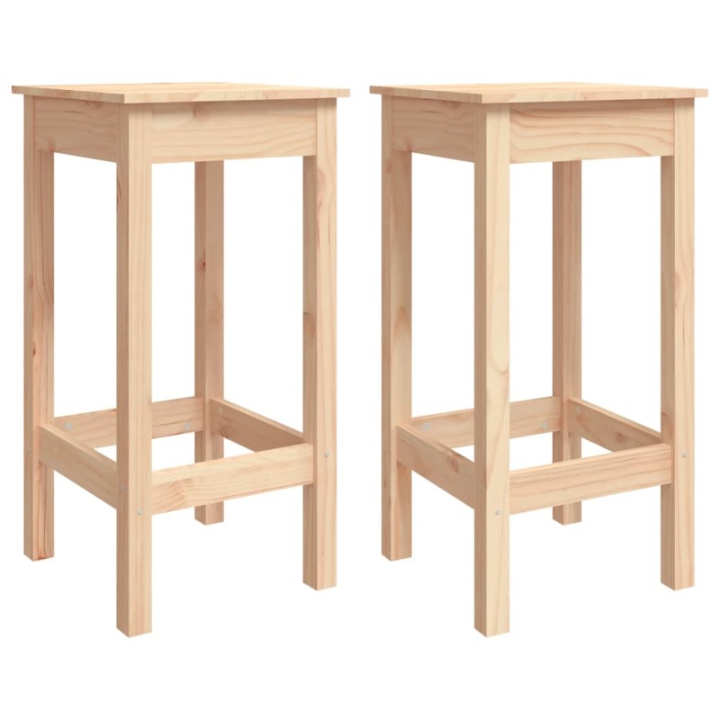 vidaXL Καρέκλες Μπαρ 2 τεμ. 40x40x78 εκ. Μασίφ Ξύλο Πεύκου