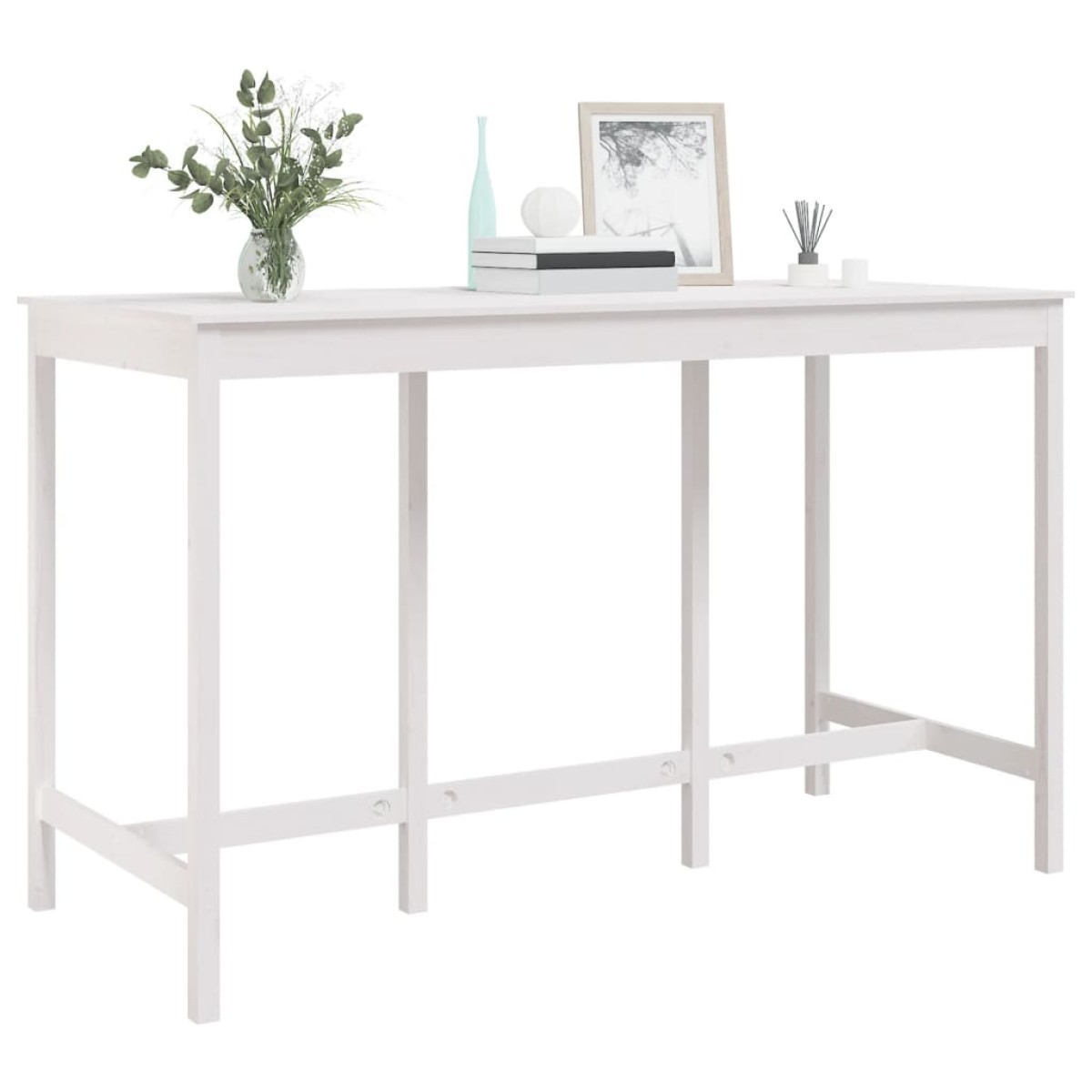 vidaXL Τραπέζι Μπαρ Λευκό 180 x 80 x 110 εκ. από Μασίφ Ξύλο Πεύκου
