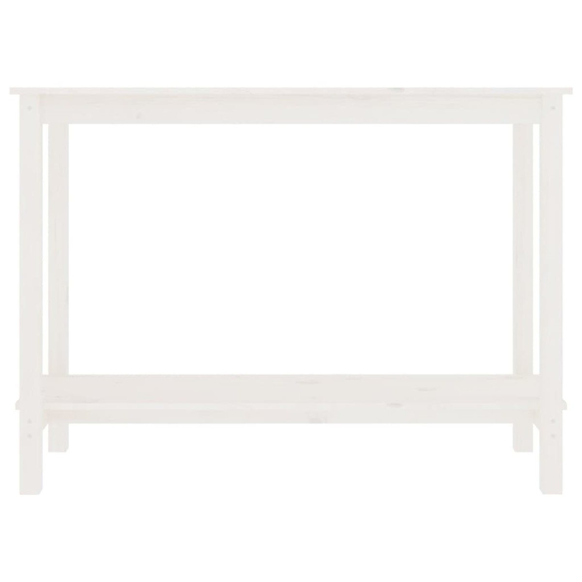 vidaXL Τραπέζι Κονσόλα Λευκό 110 x 40 x 80 εκ. από Μασίφ Ξύλο Πεύκου