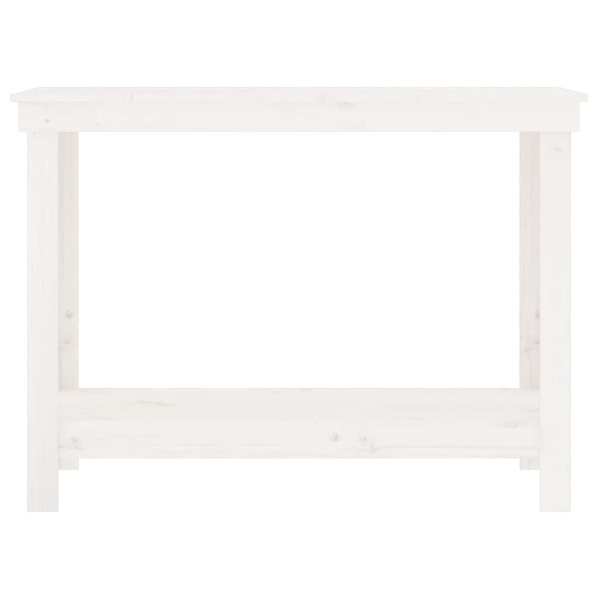 vidaXL Πάγκος Εργασίας Λευκός 110x50x80 εκ. από Μασίφ Ξύλο Πεύκου