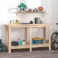vidaXL Πάγκος Εργασίας 140x50x80 εκ. από Μασίφ Ξύλο Πεύκου