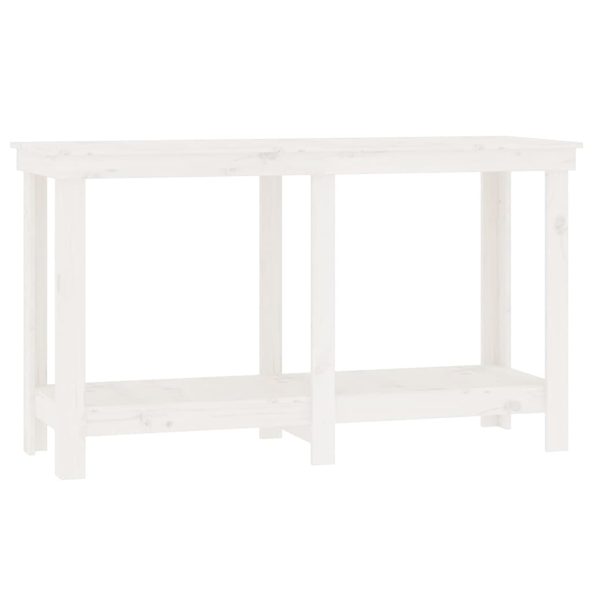 vidaXL Πάγκος Εργασίας Λευκός 140x50x80 εκ. από Μασίφ Ξύλο Πεύκου