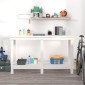 vidaXL Πάγκος Εργασίας Λευκός 140x50x80 εκ. από Μασίφ Ξύλο Πεύκου