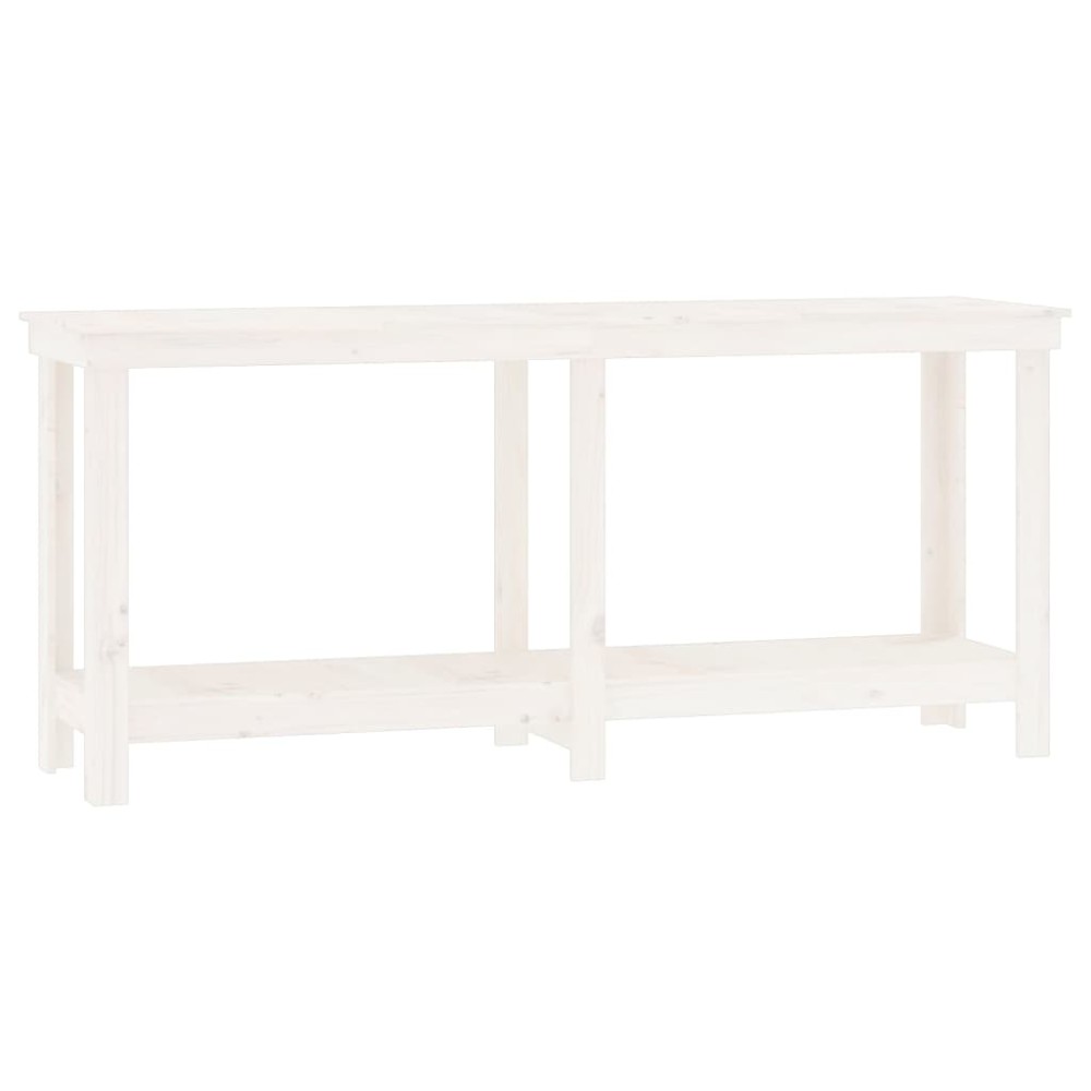 vidaXL Πάγκος Εργασίας Λευκός 180x50x80 εκ. από Μασίφ Ξύλο Πεύκου