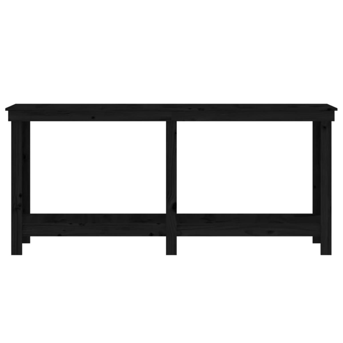 vidaXL Πάγκος Εργασίας Μαύρος 180x50x80 εκ. από Μασίφ Ξύλο Πεύκου