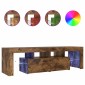 vidaXL Έπιπλο Τηλεόρασης με LED Καπνιστή Δρυς 140 x 36,5 x 40 εκ.