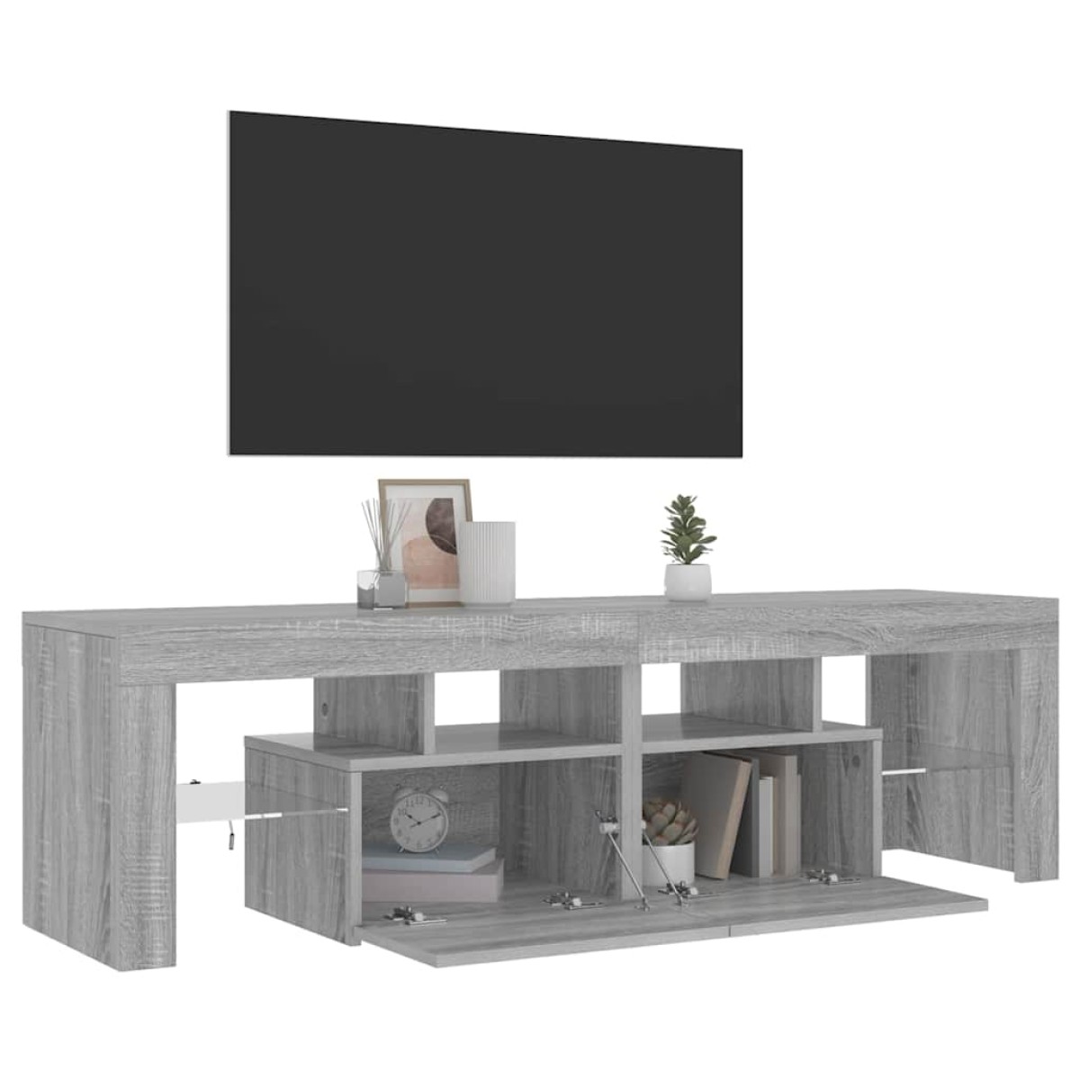 vidaXL Έπιπλο Τηλεόρασης με LED Γκρι Sonoma 140 x 36,5 x 40 εκ.