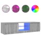 vidaXL Έπιπλο Τηλεόρασης με LED Γκρι Sonoma 140 x 40 x 35,5 εκ.