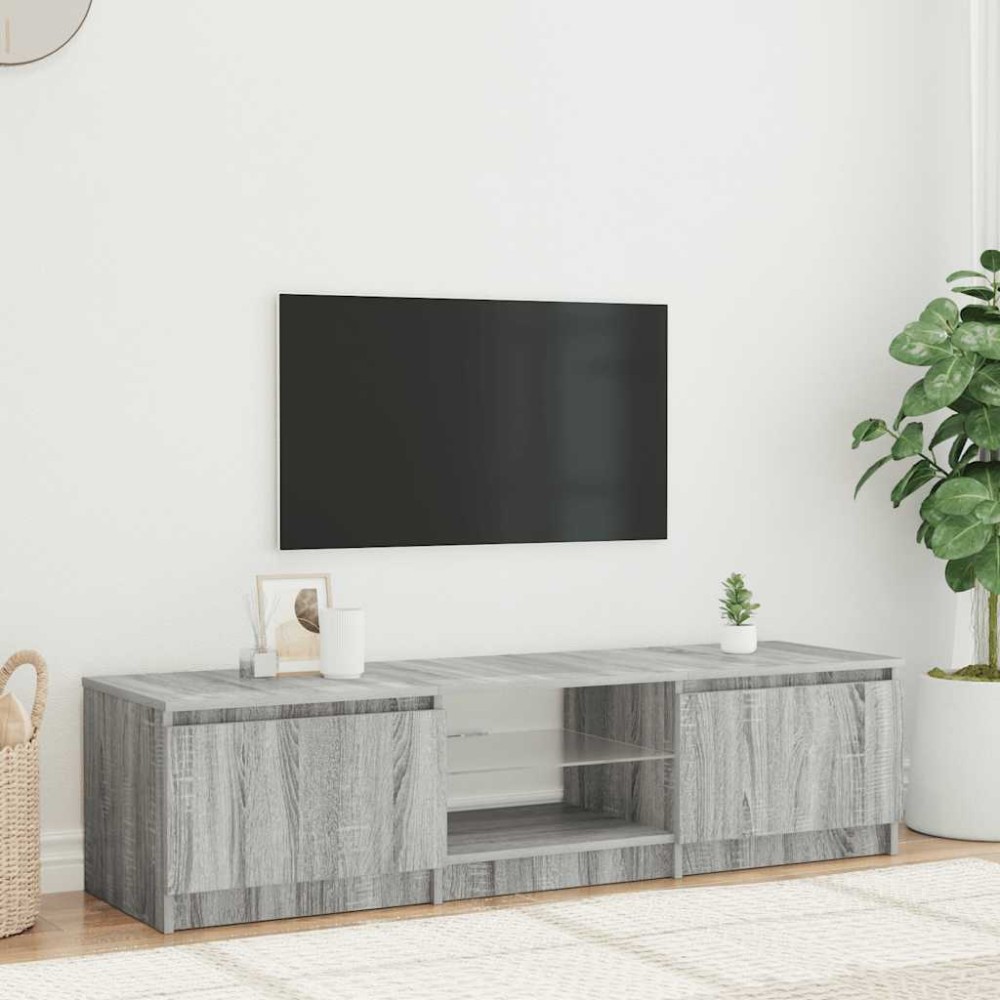 vidaXL Έπιπλο Τηλεόρασης με LED Γκρι Sonoma 140 x 40 x 36 εκ.