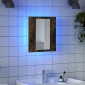 vidaXL Έπιπλο Καθρέφτη Μπάνιου LED Καπνιστή Δρυς 40x12x45εκ Επεξ. Ξύλο