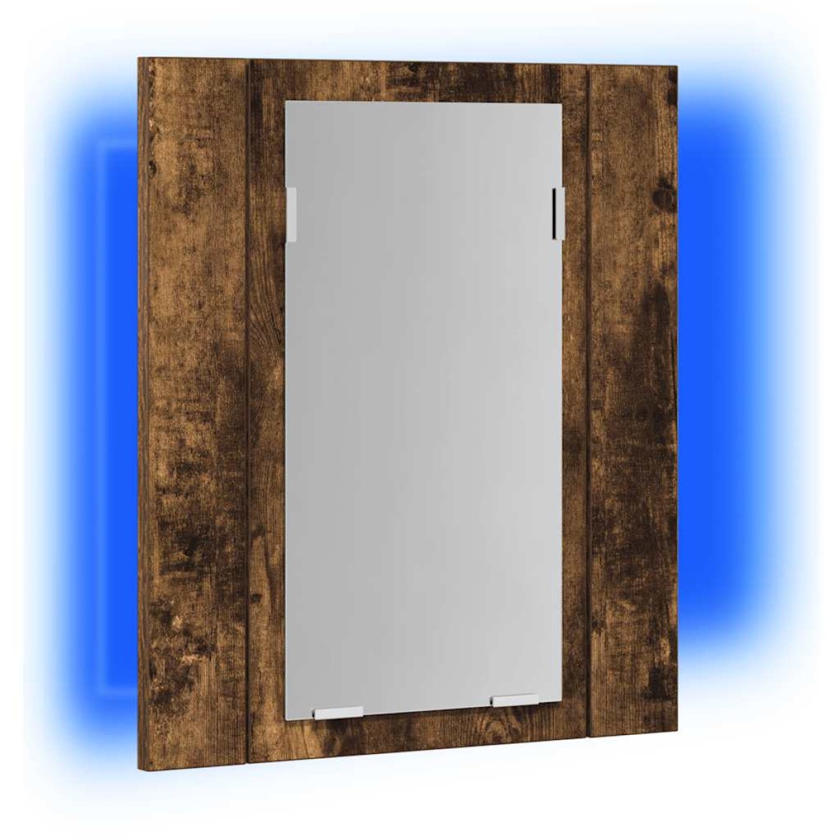 vidaXL Έπιπλο Καθρέφτη Μπάνιου LED Καπνιστή Δρυς 40x12x45εκ Επεξ. Ξύλο
