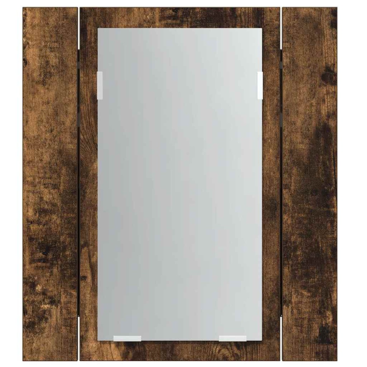 vidaXL Έπιπλο Καθρέφτη Μπάνιου LED Καπνιστή Δρυς 40x12x45εκ Επεξ. Ξύλο