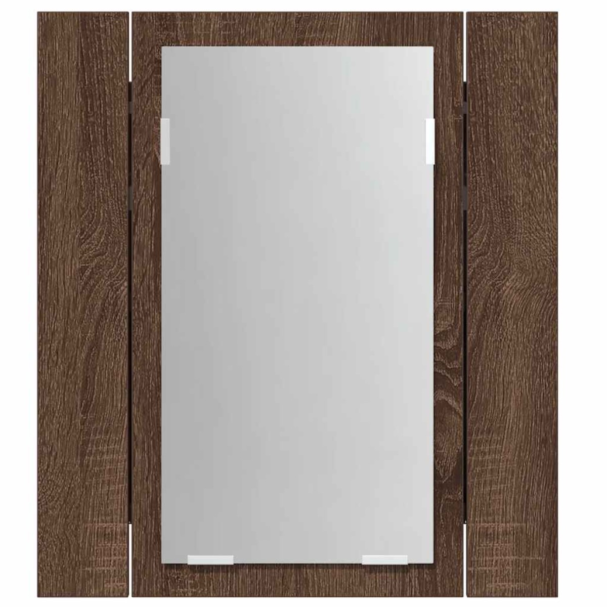 vidaXL Έπιπλο Καθρέφτη Μπάνιου LED Καφέ Δρυς 40x12x45 εκ. Επεξ. Ξύλο