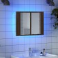 vidaXL Έπιπλο Καθρέφτη με LED Καφέ Δρυς 60x12x45 εκ. από Επεξ. Ξύλο