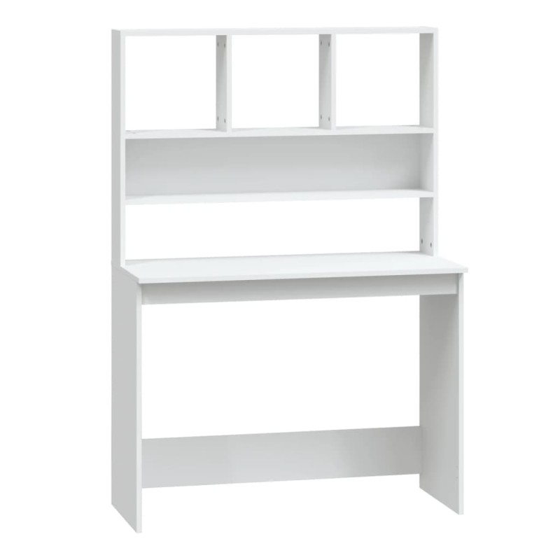 vidaXL Γραφείο με Ράφια Λευκό 102x45x148 εκ. από Επεξεργασμένο Ξύλο