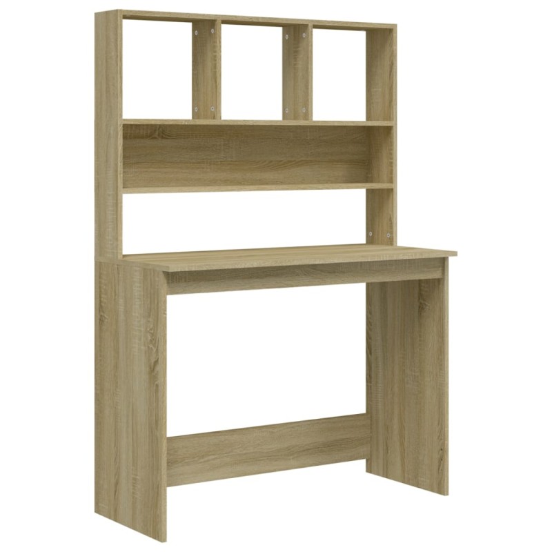vidaXL Γραφείο με Ράφια Sonoma Δρυς 102x45x148 εκ. Επεξεργασμένο Ξύλο