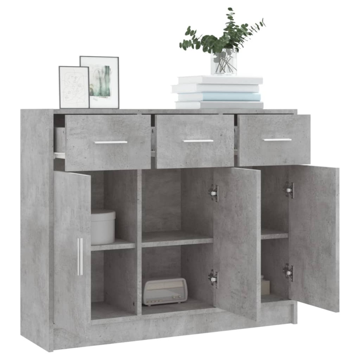 vidaXL Ντουλάπι Γκρι Σκυροδέματος 91 x 28 x 75 εκ. Επεξεργασμένο Ξύλο