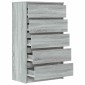 vidaXL Συρταριέρα Γκρι Sonoma 60x36x103 εκ. από Επεξεργασμένο Ξύλο