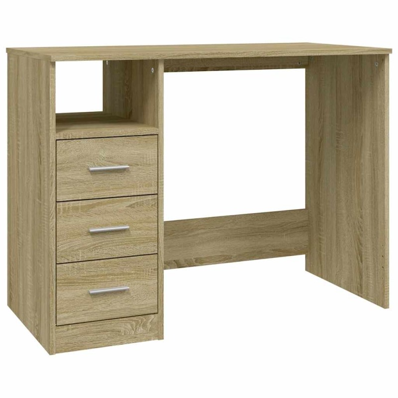 vidaXL Γραφείο με Συρτάρια Sonoma Δρυς 102x50x76 εκ Επεξεργασμένο Ξύλο