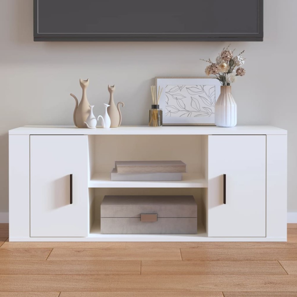 vidaXL Έπιπλο Τηλεόρασης Λευκό 100 x 35 x 40 εκ. Επεξ. Ξύλο