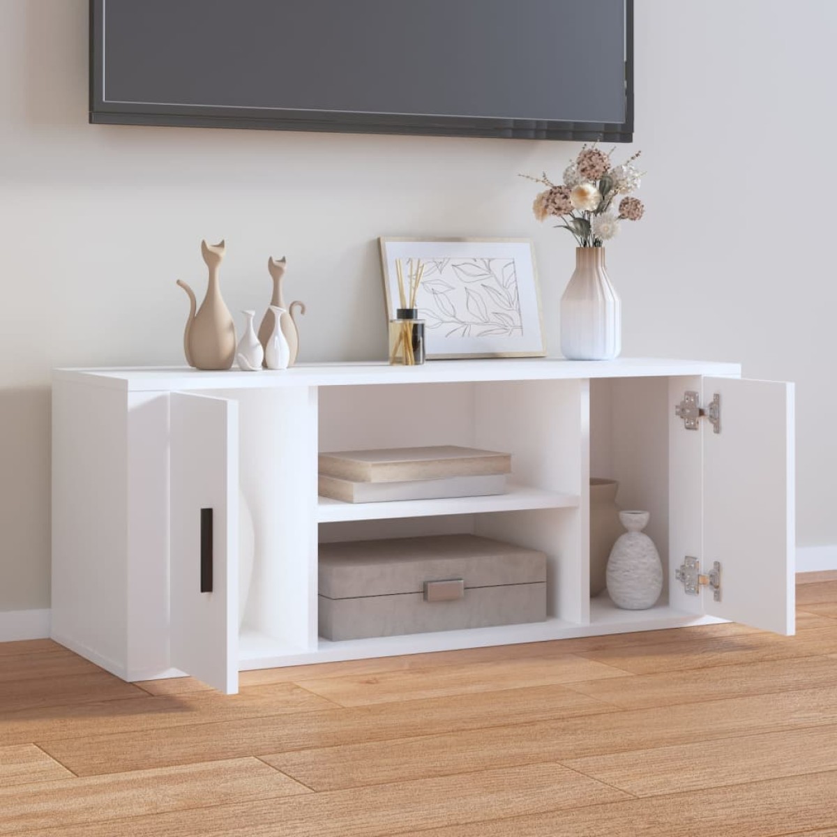 vidaXL Έπιπλο Τηλεόρασης Λευκό 100 x 35 x 40 εκ. Επεξ. Ξύλο