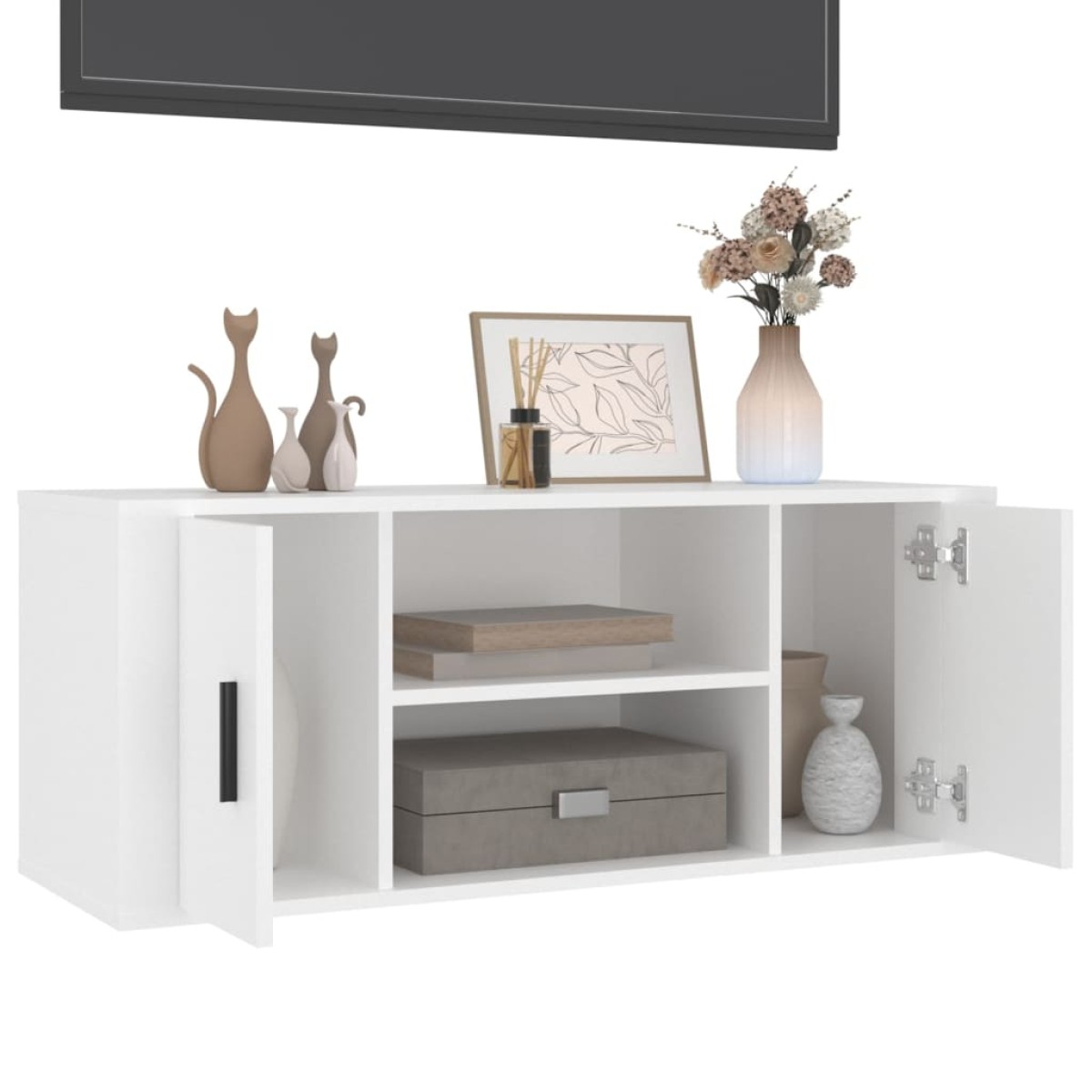 vidaXL Έπιπλο Τηλεόρασης Λευκό 100 x 35 x 40 εκ. Επεξ. Ξύλο