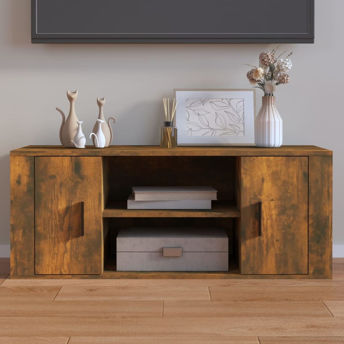 vidaXL Έπιπλο Τηλεόρασης Καπνιστή Δρυς 100x35x40 εκ. Επεξ. Ξύλο