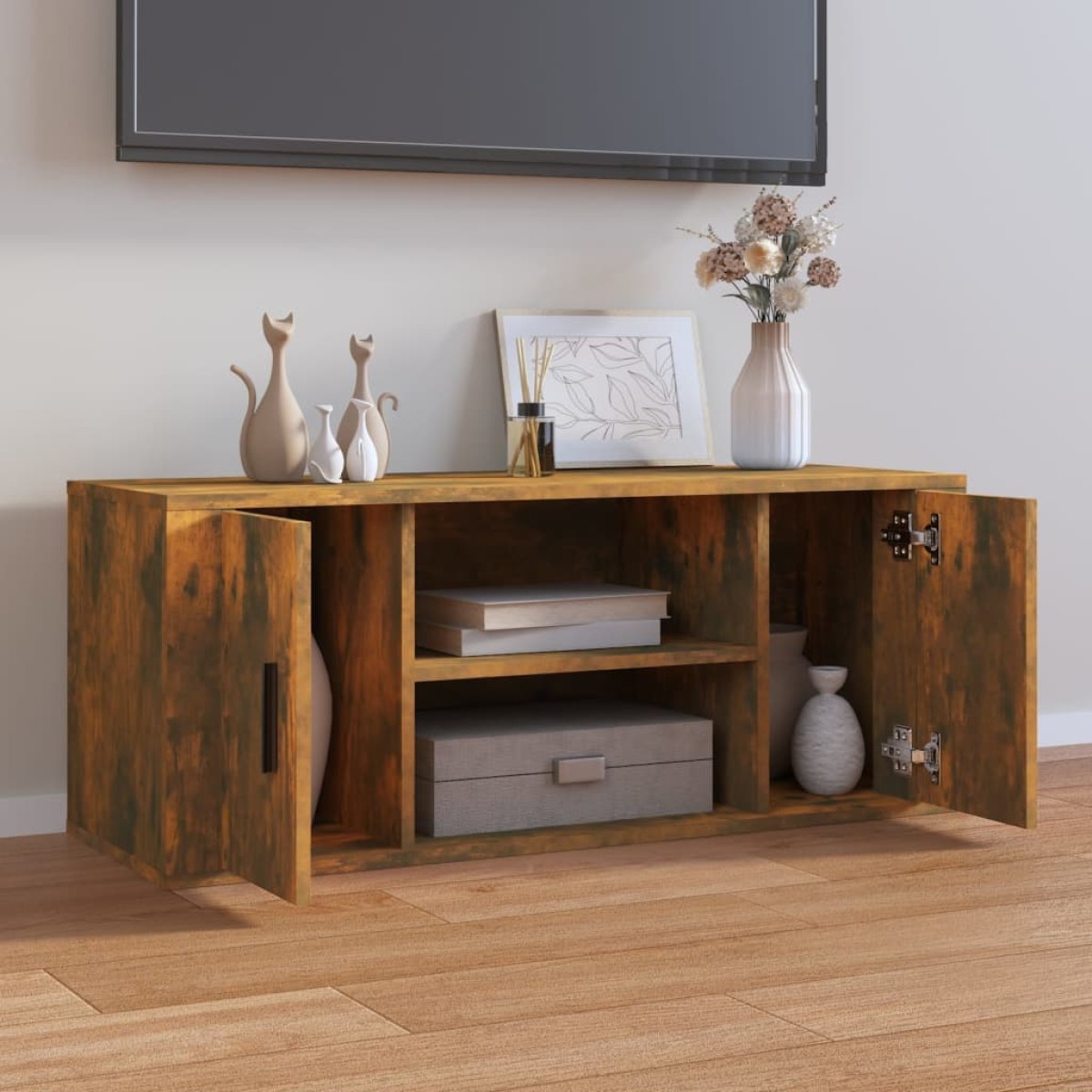 vidaXL Έπιπλο Τηλεόρασης Καπνιστή Δρυς 100x35x40 εκ. Επεξ. Ξύλο