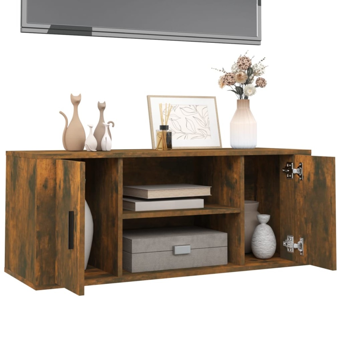 vidaXL Έπιπλο Τηλεόρασης Καπνιστή Δρυς 100x35x40 εκ. Επεξ. Ξύλο