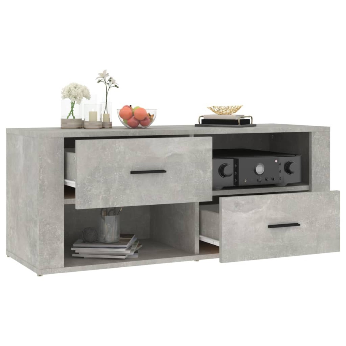 vidaXL Έπιπλο Τηλεόρασης Γκρι Σκυρ. 100x35x40 εκ. Επεξ. Ξύλο