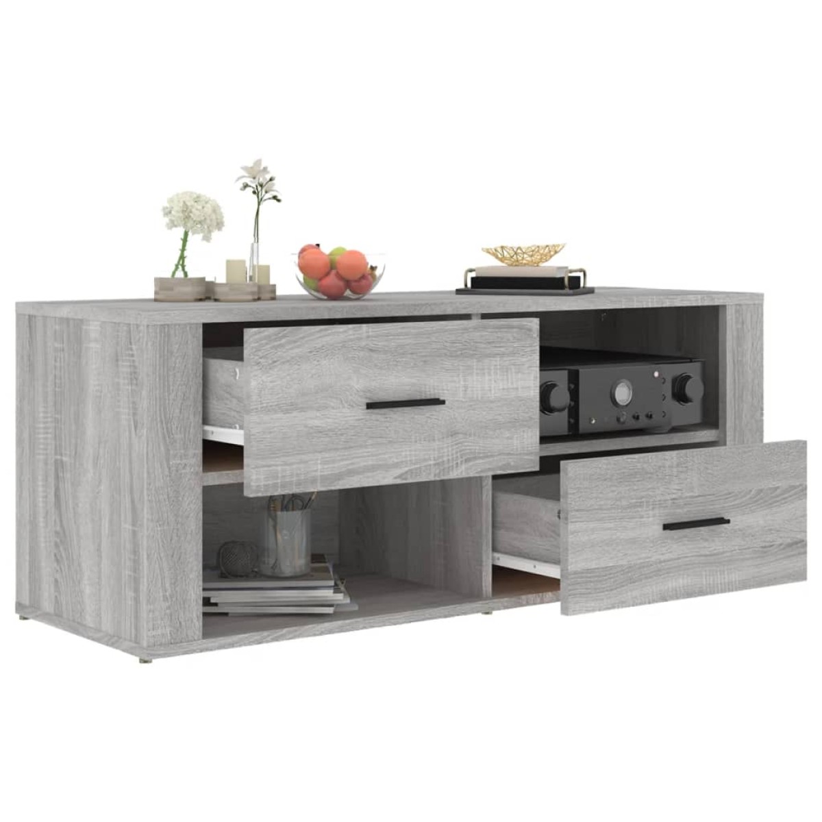 vidaXL Έπιπλο Τηλεόρασης Γκρι Sonoma 100x35x40 εκ. από Επεξεργ. Ξύλο