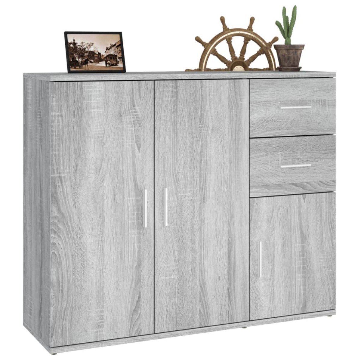 vidaXL Ντουλάπι Γκρι Sonoma 91x29,5x75 εκ. από Επεξεργασμένο Ξύλο