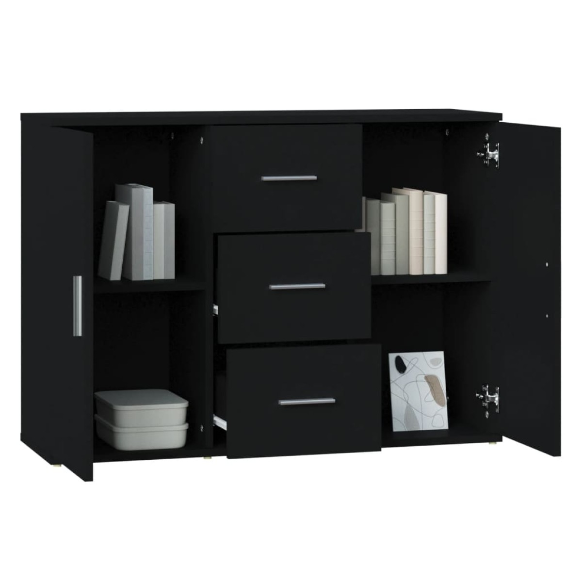 vidaXL Ντουλάπι Μαύρο 91 x 29,5 x 65 εκ. από Επεξεργασμένο Ξύλο