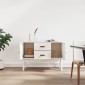 vidaXL Συρταριέρα Λευκή 110x40x78 εκ. από Μασίφ Ξύλο Πεύκου