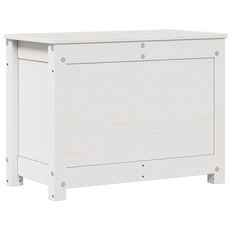vidaXL Κουτί Αποθήκευσης Λευκό 60x32x45,5 εκ από Μασίφ Ξύλο Πεύκου