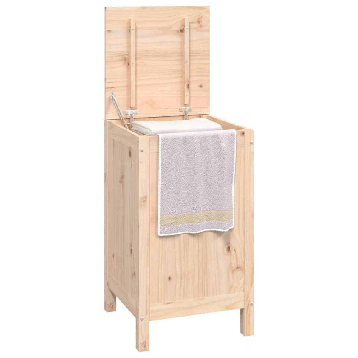 vidaXL Καλάθι Απλύτων 44 x 44 x 76 εκ. από Μασίφ Ξύλο Πεύκου