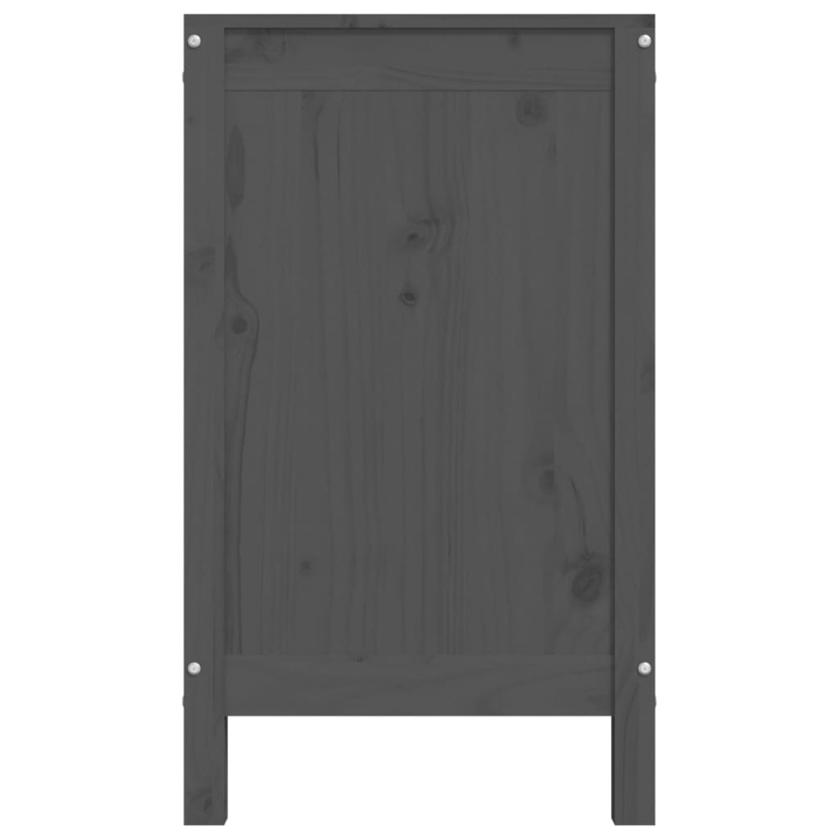 vidaXL Καλάθι Ρούχων Γκρι 88,5x44x76 εκ. από Μασίφ Ξύλο Πεύκου