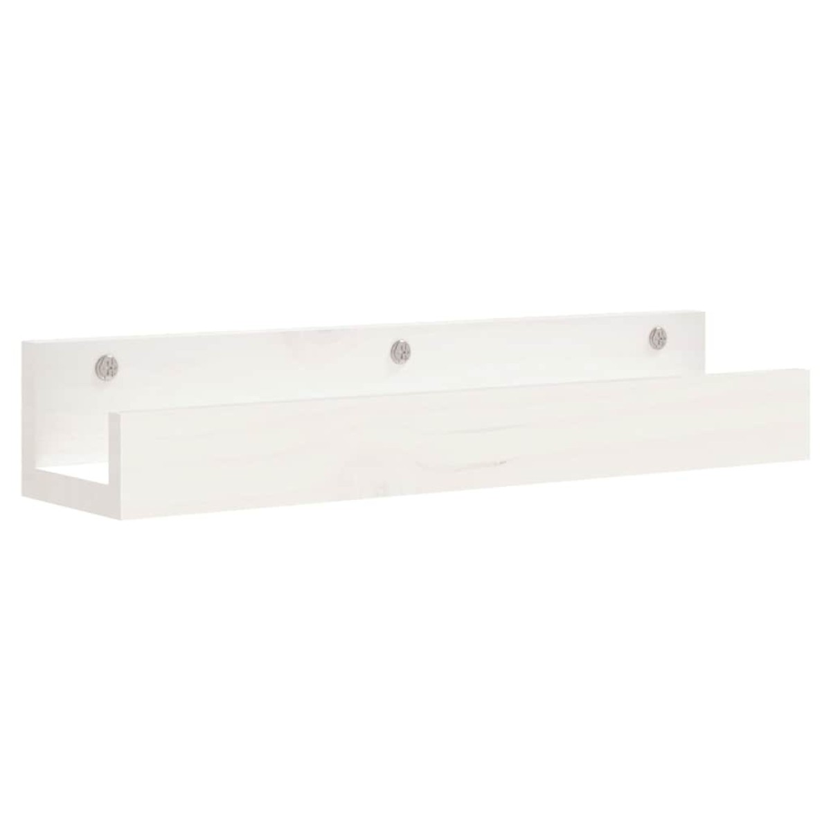 vidaXL Ράφια Τοίχου 2 τεμ. Λευκό 50x12x9 εκ. από Μασίφ Ξύλο Πεύκου