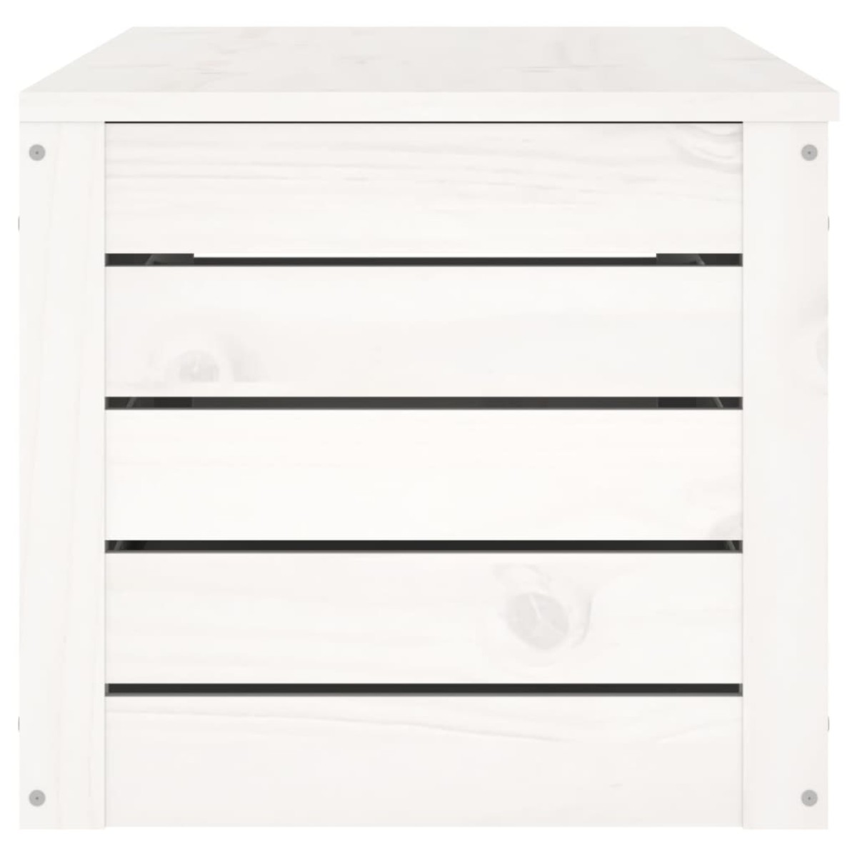 vidaXL Κουτί Αποθήκευσης Λευκό 109x36,5x33 εκ από Μασίφ Ξύλο Πεύκου