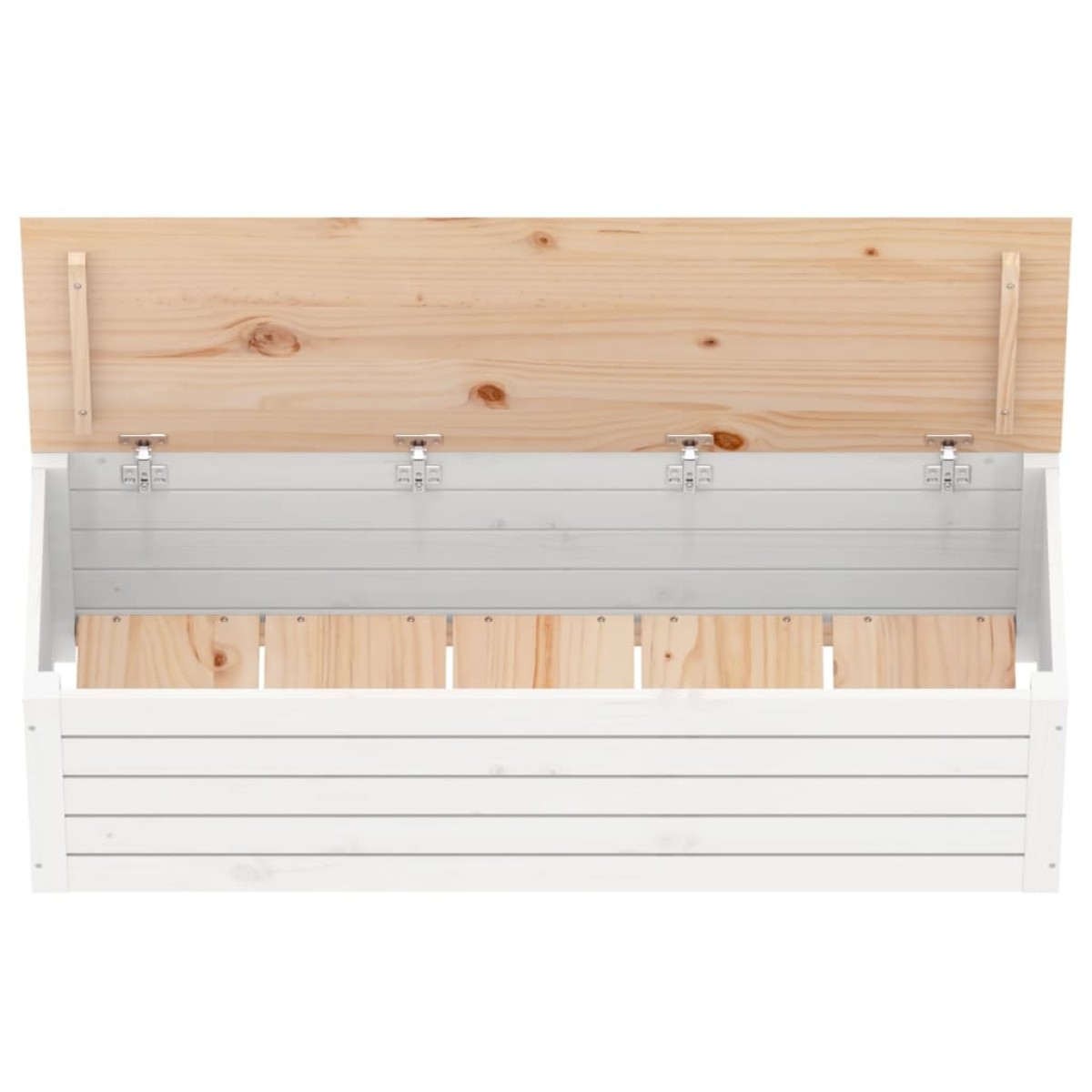 vidaXL Κουτί Αποθήκευσης Λευκό 109x36,5x33 εκ από Μασίφ Ξύλο Πεύκου